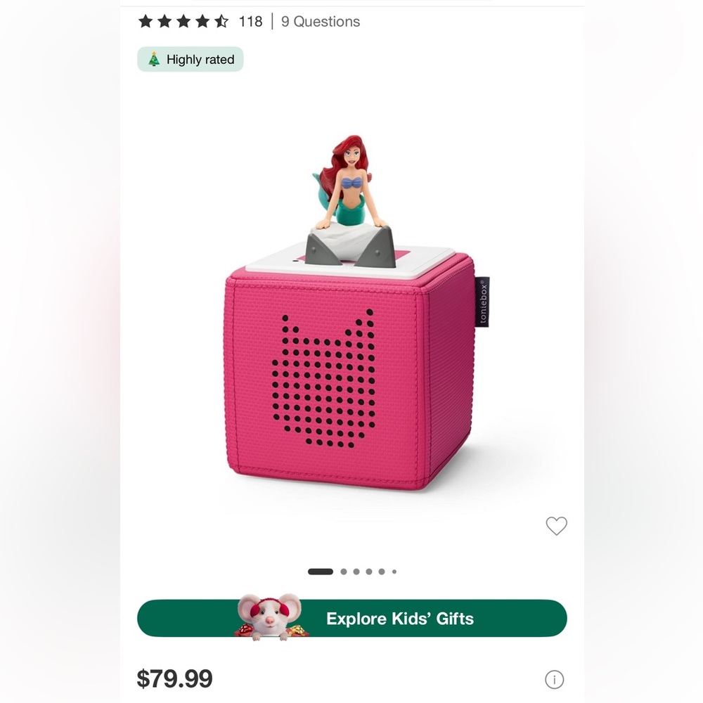 Pink TonieBox w/ Case and 3 Characters